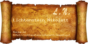 Lichtenstein Nikolett névjegykártya